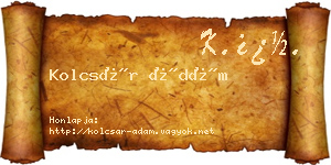 Kolcsár Ádám névjegykártya