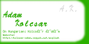 adam kolcsar business card